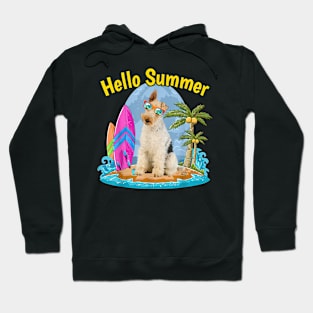 Hawaiian Wire Fox Terrier Dog Tropical Floral Summer Vibes Hoodie